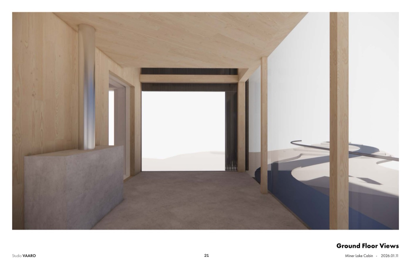 Red Oak Lodge chef's kitchen design rendering